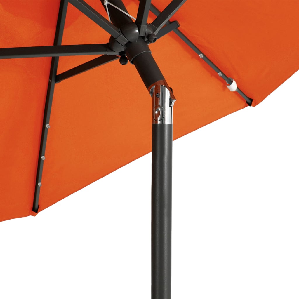 Ombrellone Giardino Led Palo Acciaio 225X225X212 Cm