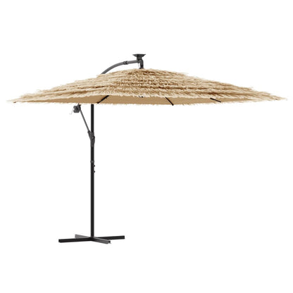 Ombrellone Giardino Led E Palo In Acciaio Marrone 269X269X235Cm