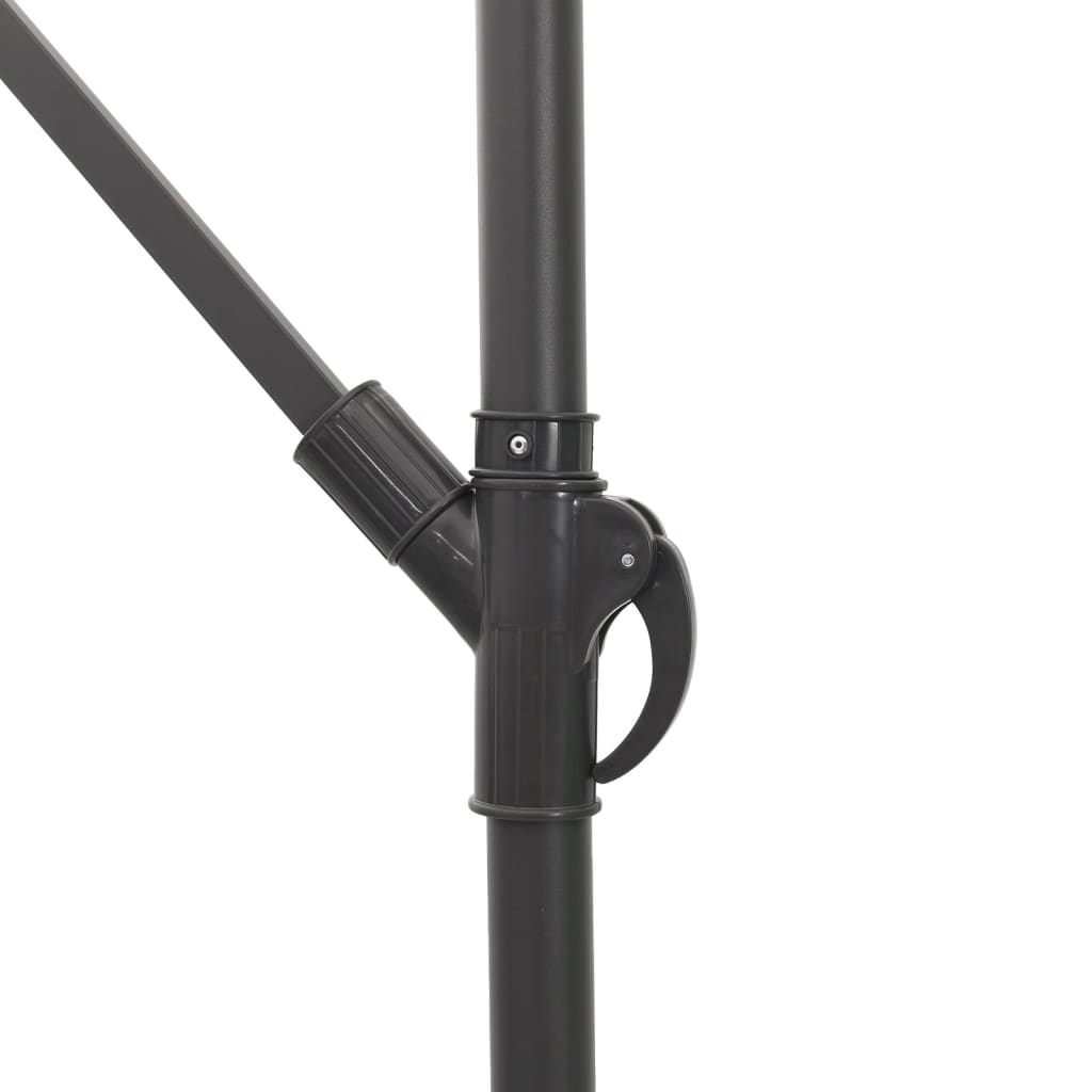 Ombrellone Giardino Led E Palo In Acciaio Marrone 269X269X235Cm