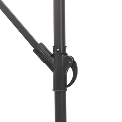 Ombrellone Giardino Led E Palo In Acciaio Marrone 269X269X235Cm
