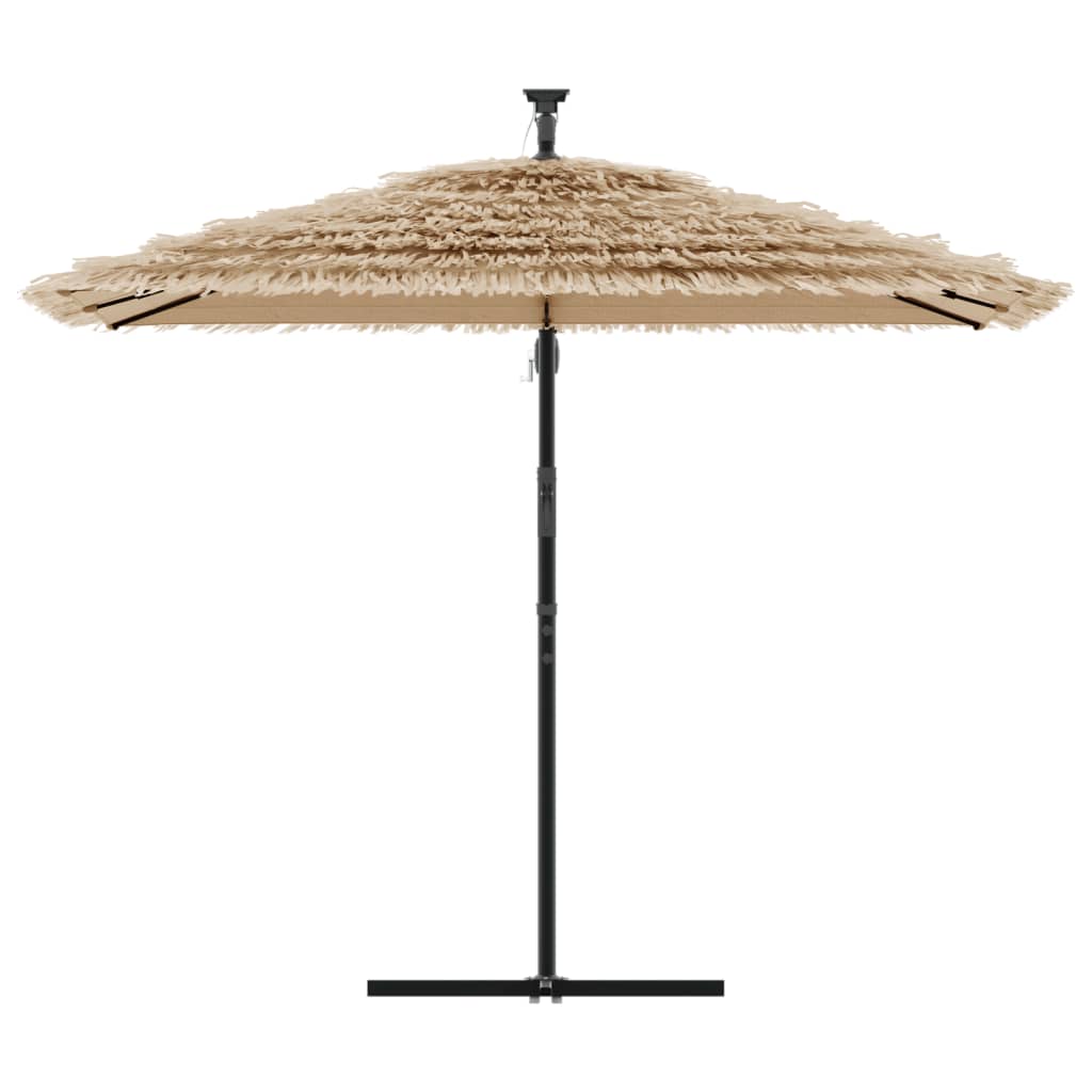 Ombrellone Giardino Led E Palo In Acciaio Marrone 269X269X235Cm