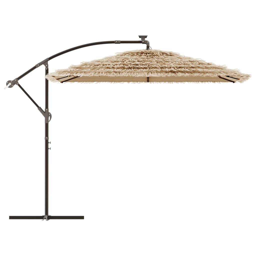 Ombrellone Giardino Led E Palo In Acciaio Marrone 269X269X235Cm