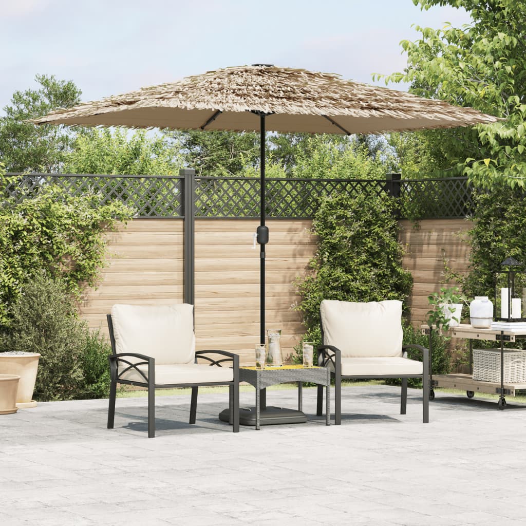 Ombrellone Giardino Led E Palo In Acciaio Marrone 268X268X226Cm