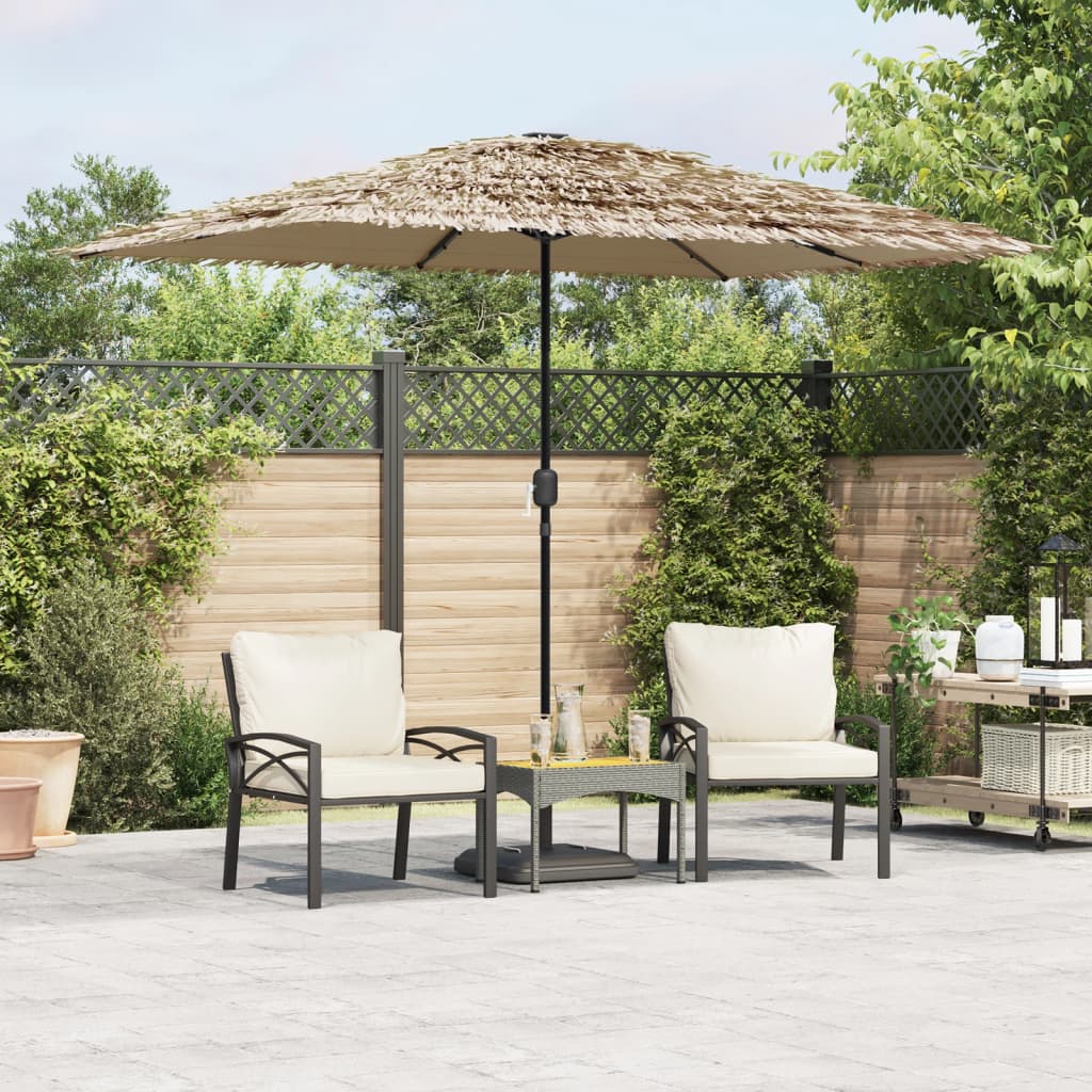 Ombrellone Giardino Led E Palo In Acciaio Marrone 268X268X226Cm