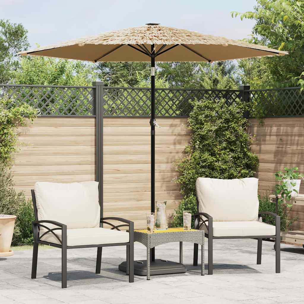 Ombrellone Giardino Led E Palo In Acciaio Marrone 268X268X226Cm