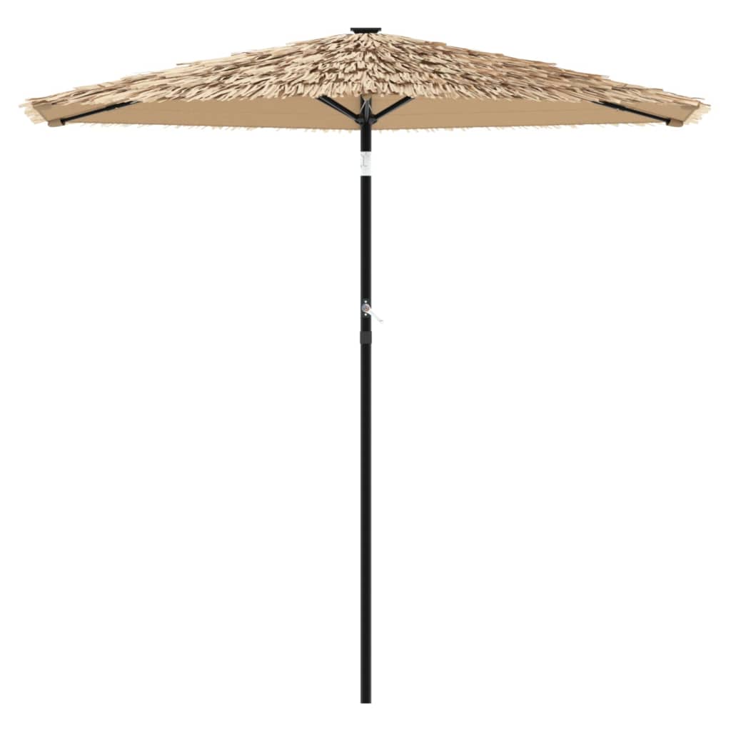 Ombrellone Giardino Led E Palo In Acciaio Marrone 268X268X226Cm
