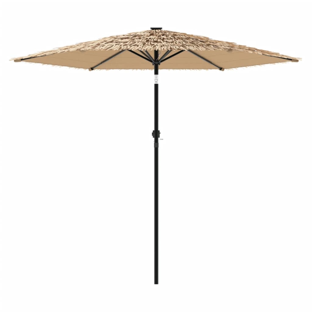 Ombrellone Giardino Led E Palo In Acciaio Marrone 268X268X226Cm