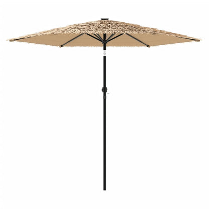 Ombrellone Giardino Led E Palo In Acciaio Marrone 268X268X226Cm