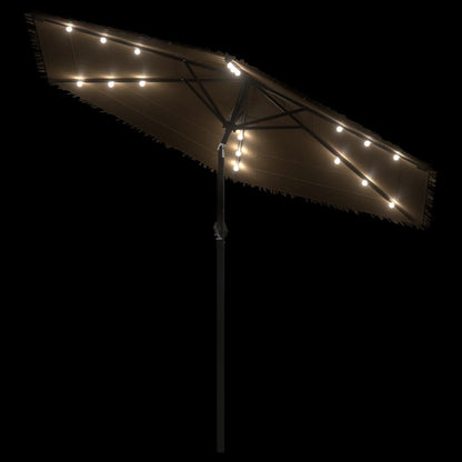 Ombrellone Giardino Led E Palo In Acciaio Marrone 268X268X226Cm