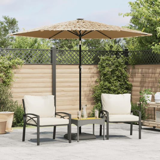 Ombrellone Giardino Led E Palo In Acciaio Marrone 268X268X226Cm