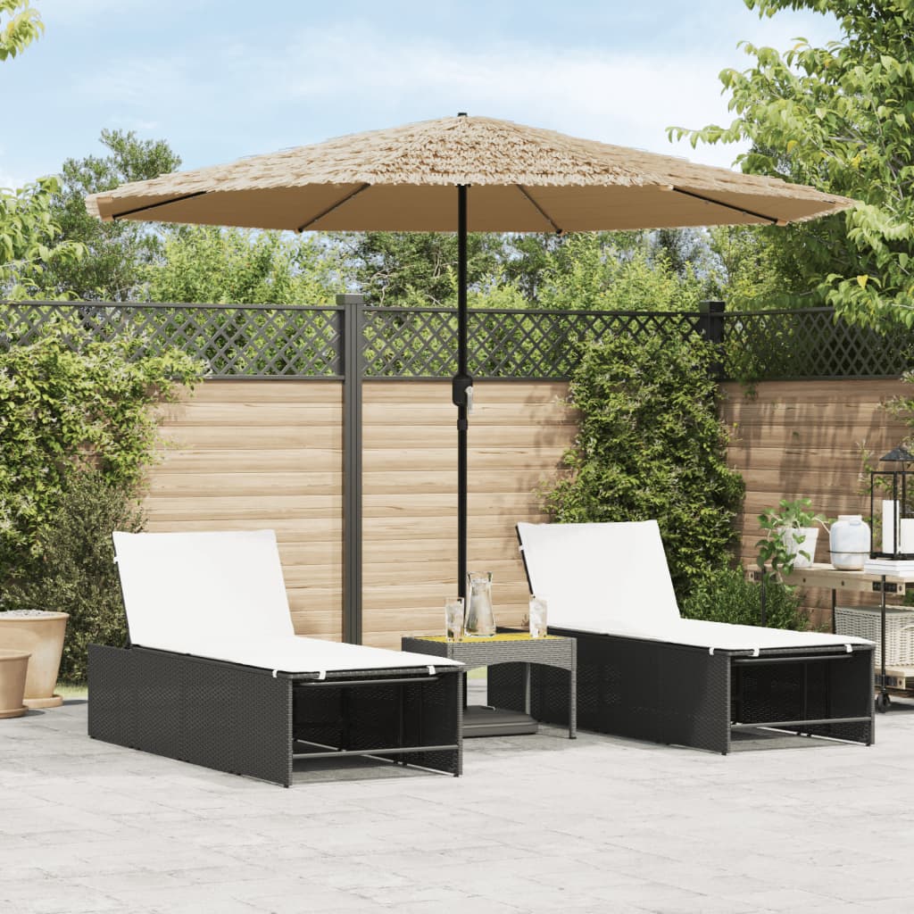 Ombrellone Giardino Led E Palo In Acciaio Marrone 268X268X226Cm
