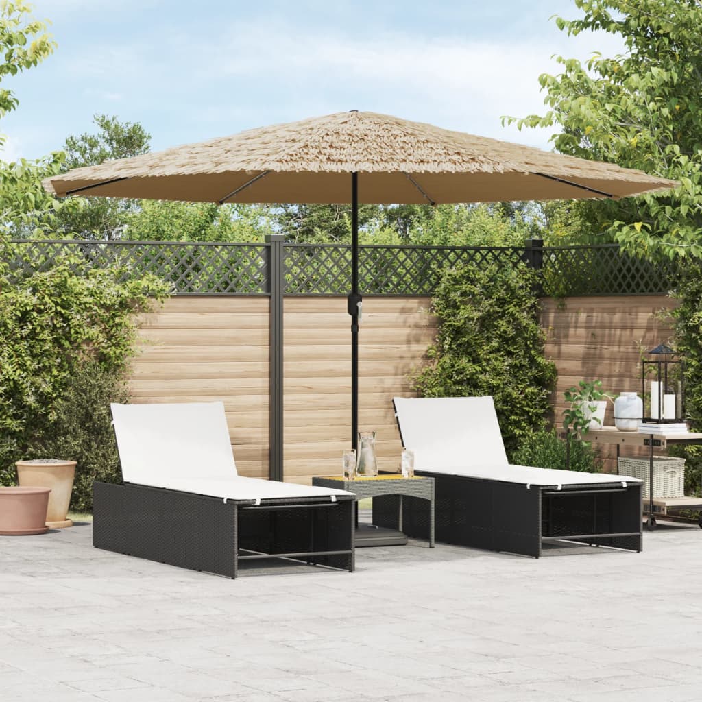 Ombrellone Giardino Led E Palo In Acciaio Marrone 268X268X226Cm