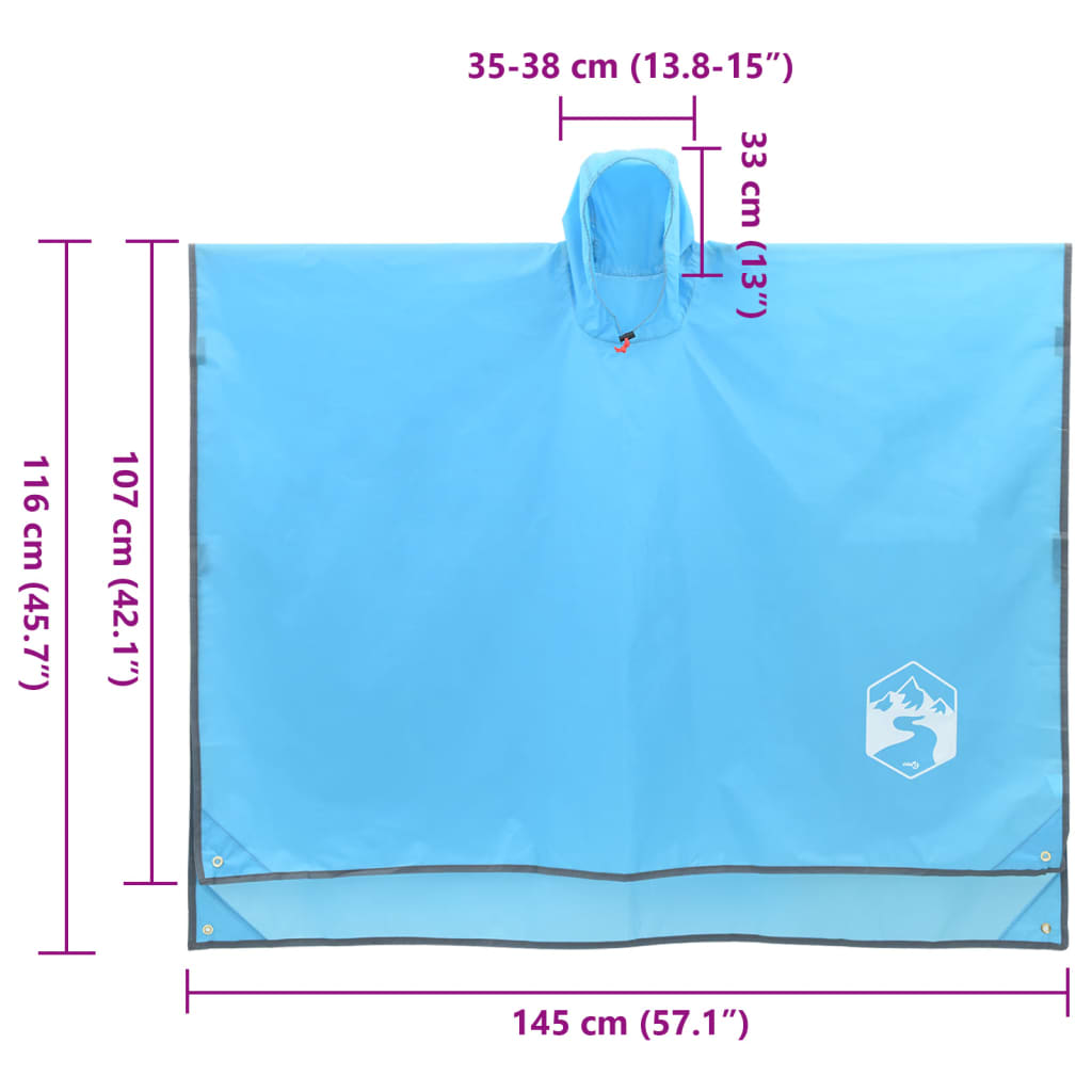 Poncho Antipioggia Con Cappuccio Design 2 In 1 223X145 Cm