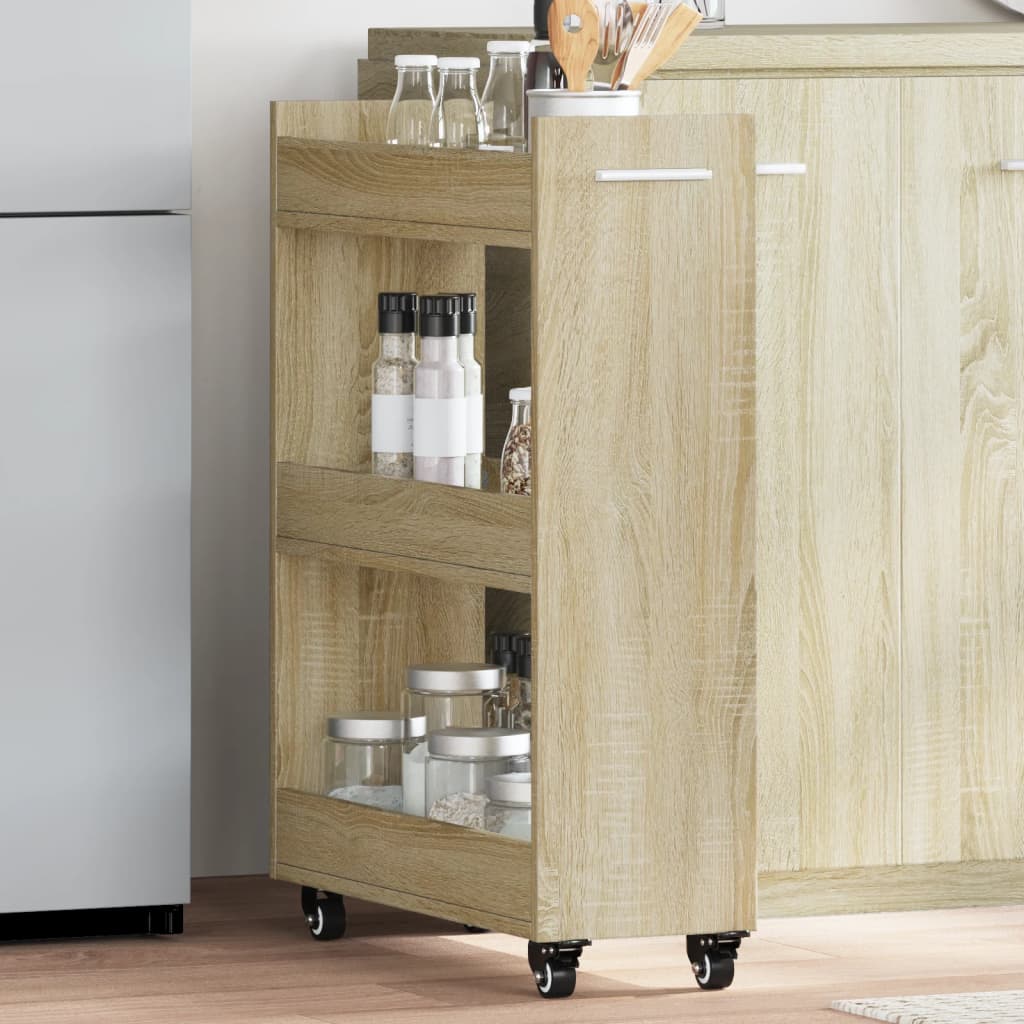Mobile Con Ruote 60X22X79Cm In Legno Multistrato