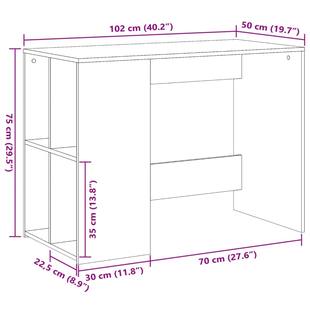 Scrivania 102X50X75 Cm In Legno Multistrato