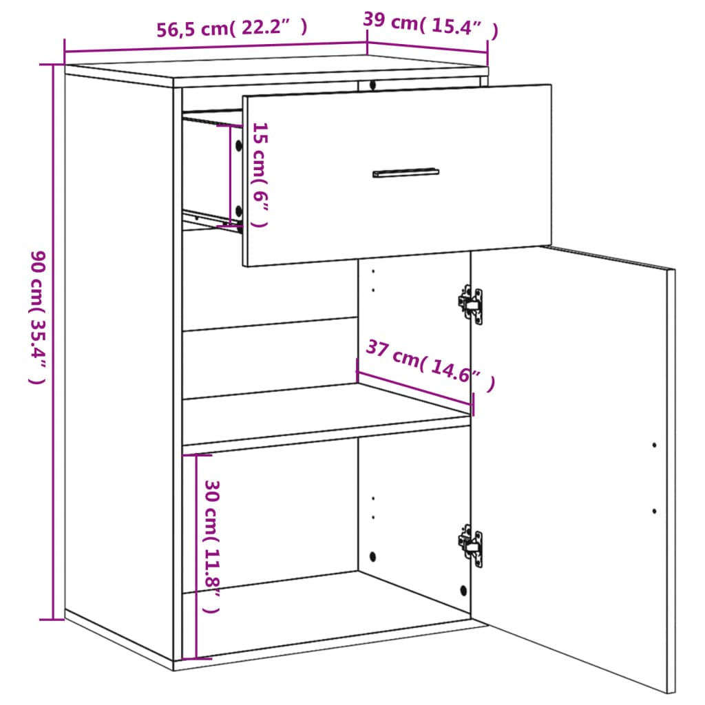 Armadietto 56,5X39X90 Cm In Legno Multistrato