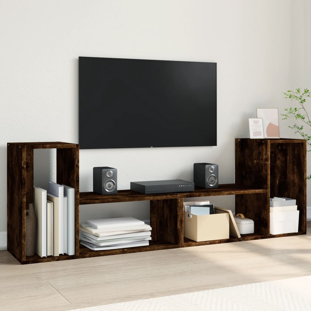 Mobili Tv A Parete 2Pz Bianchi 75X30X50 Cm In Legno Multistrato
