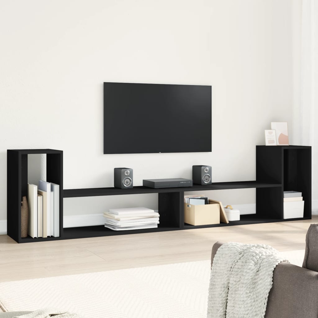 Mobili Tv A Parete 2Pz Bianchi 75X30X50 Cm In Legno Multistrato