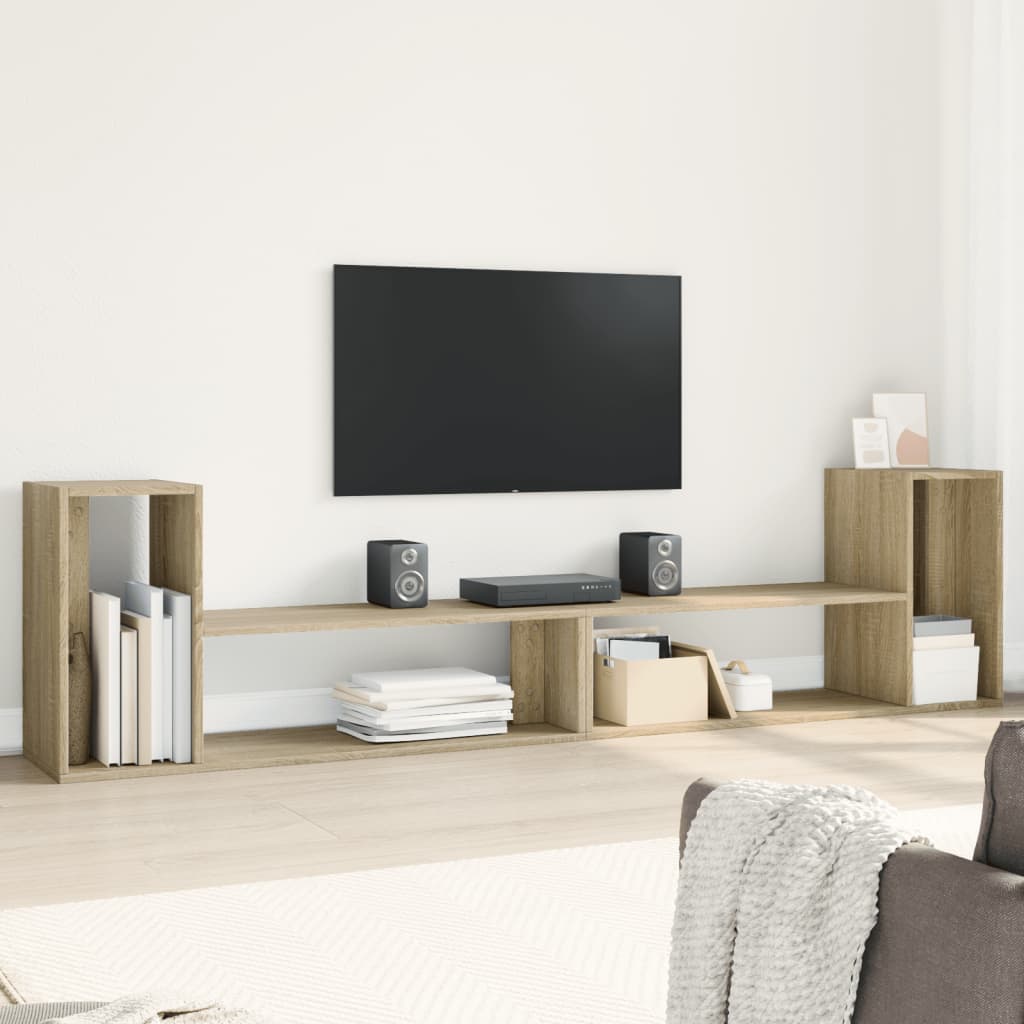 Mobili Tv A Parete 2Pz Bianchi 75X30X50 Cm In Legno Multistrato