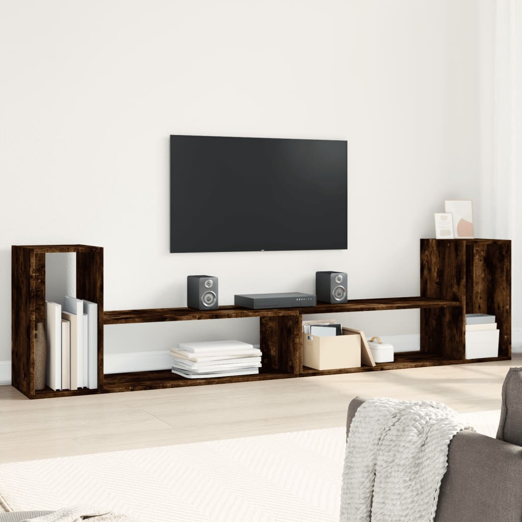 Mobili Tv A Parete 2Pz Bianchi 75X30X50 Cm In Legno Multistrato