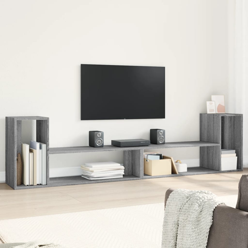 Mobili Tv A Parete 2Pz Bianchi 75X30X50 Cm In Legno Multistrato