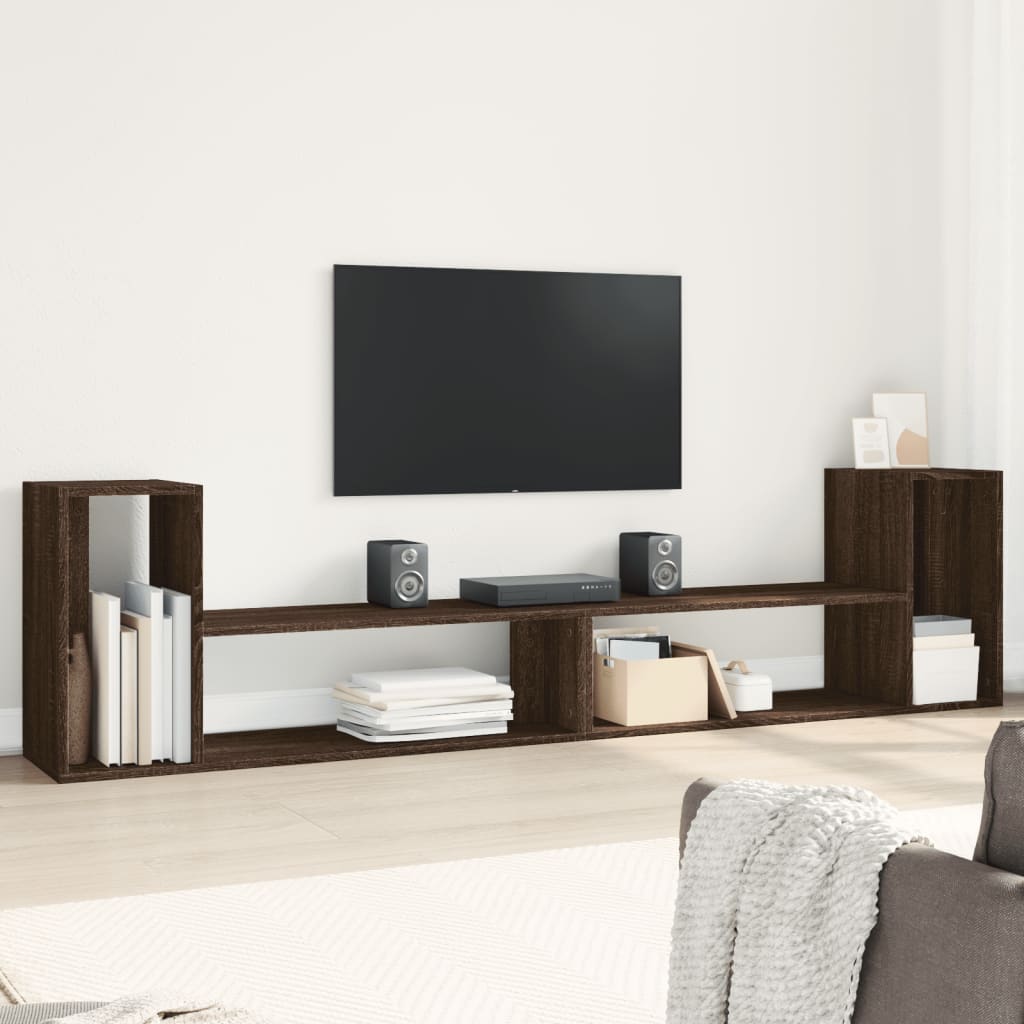 Mobili Tv A Parete 2Pz Bianchi 75X30X50 Cm In Legno Multistrato