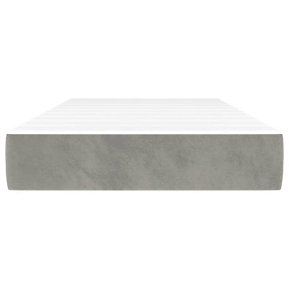 Materasso A Molle 120X190X20 Cm In Velluto Grigio Chiaro