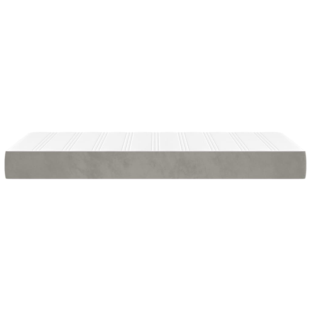 Materasso A Molle 120X190X20 Cm In Velluto Grigio Chiaro