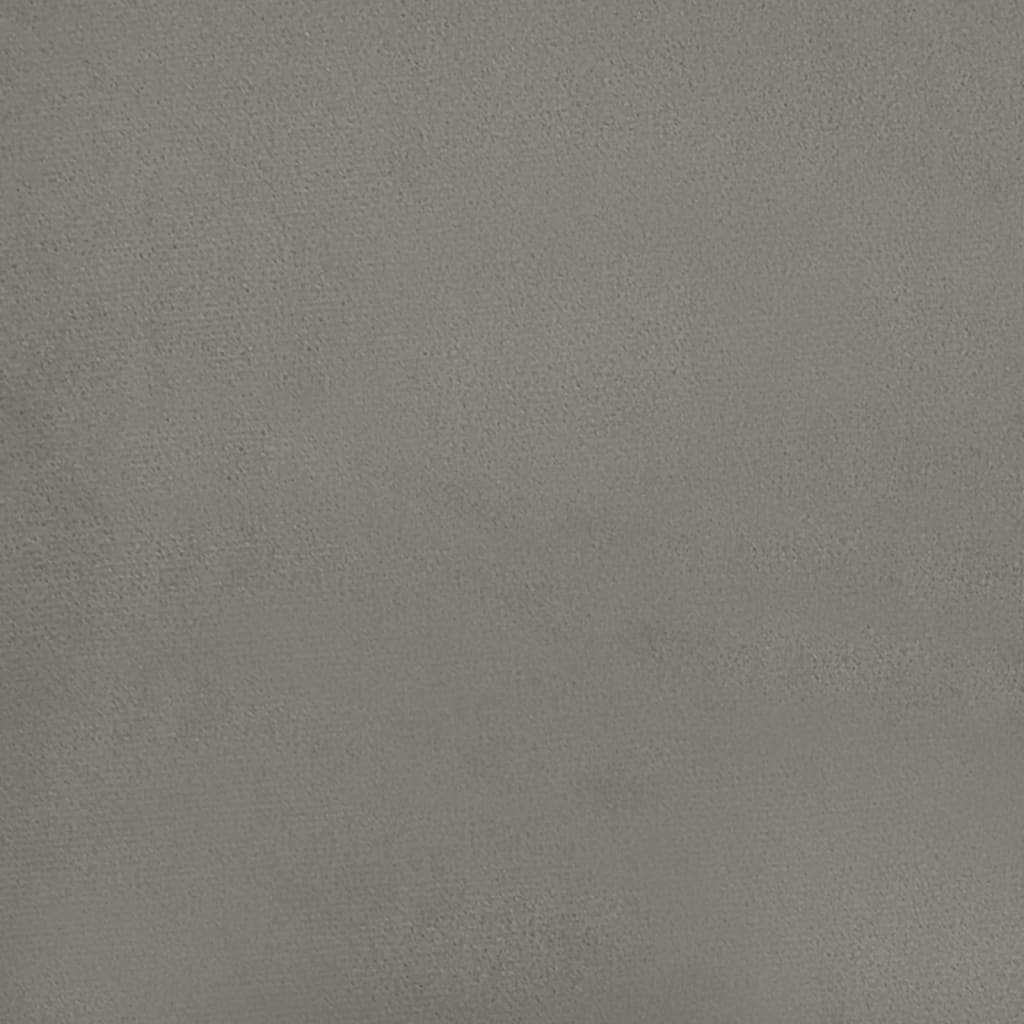 Materasso A Molle 120X190X20 Cm In Velluto Grigio Chiaro