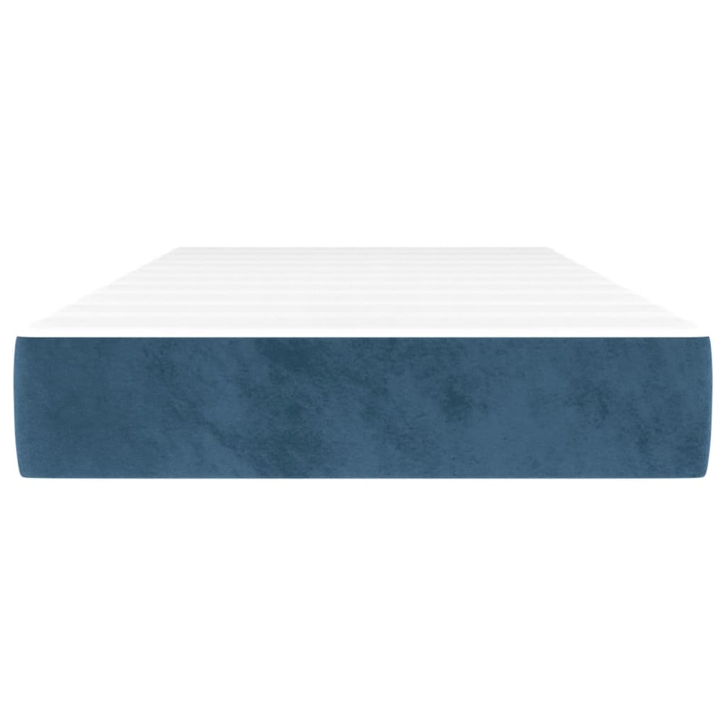 Materasso A Molle 120X190X20 Cm In Velluto Blu Scuro