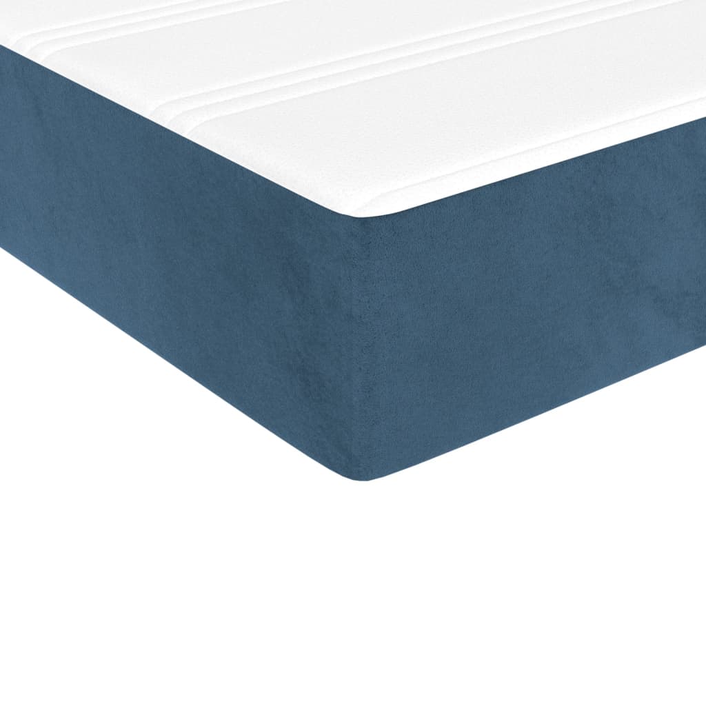 Materasso A Molle 120X190X20 Cm In Velluto Blu Scuro