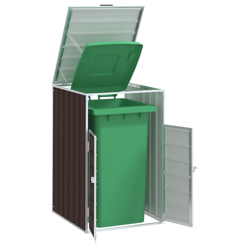 Copribidone Con Ruote Per 3 Bidoni 216X81X115Cm Acciaio