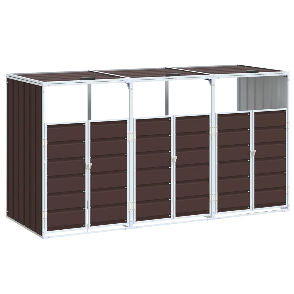 Copribidone Con Ruote Per 3 Bidoni 216X81X115Cm Acciaio