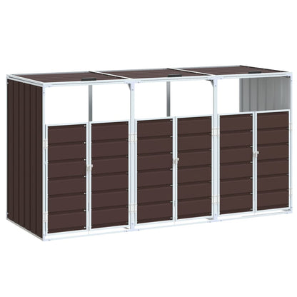Copribidone Con Ruote Per 3 Bidoni 216X81X115Cm Acciaio