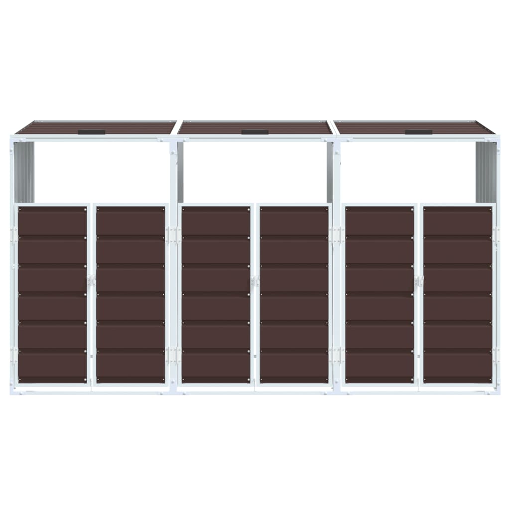 Copribidone Con Ruote Per 3 Bidoni 216X81X115Cm Acciaio