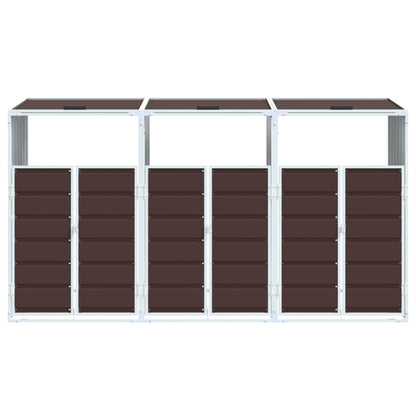 Copribidone Con Ruote Per 3 Bidoni 216X81X115Cm Acciaio