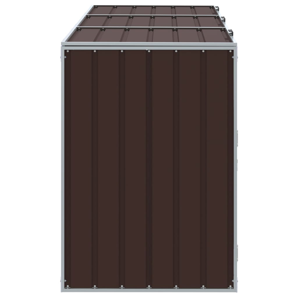 Copribidone Con Ruote Per 3 Bidoni 216X81X115Cm Acciaio