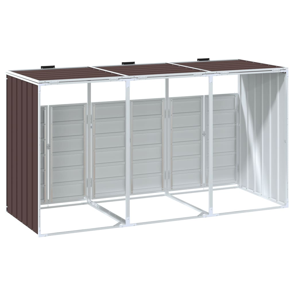 Copribidone Con Ruote Per 3 Bidoni 216X81X115Cm Acciaio
