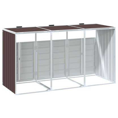 Copribidone Con Ruote Per 3 Bidoni 216X81X115Cm Acciaio