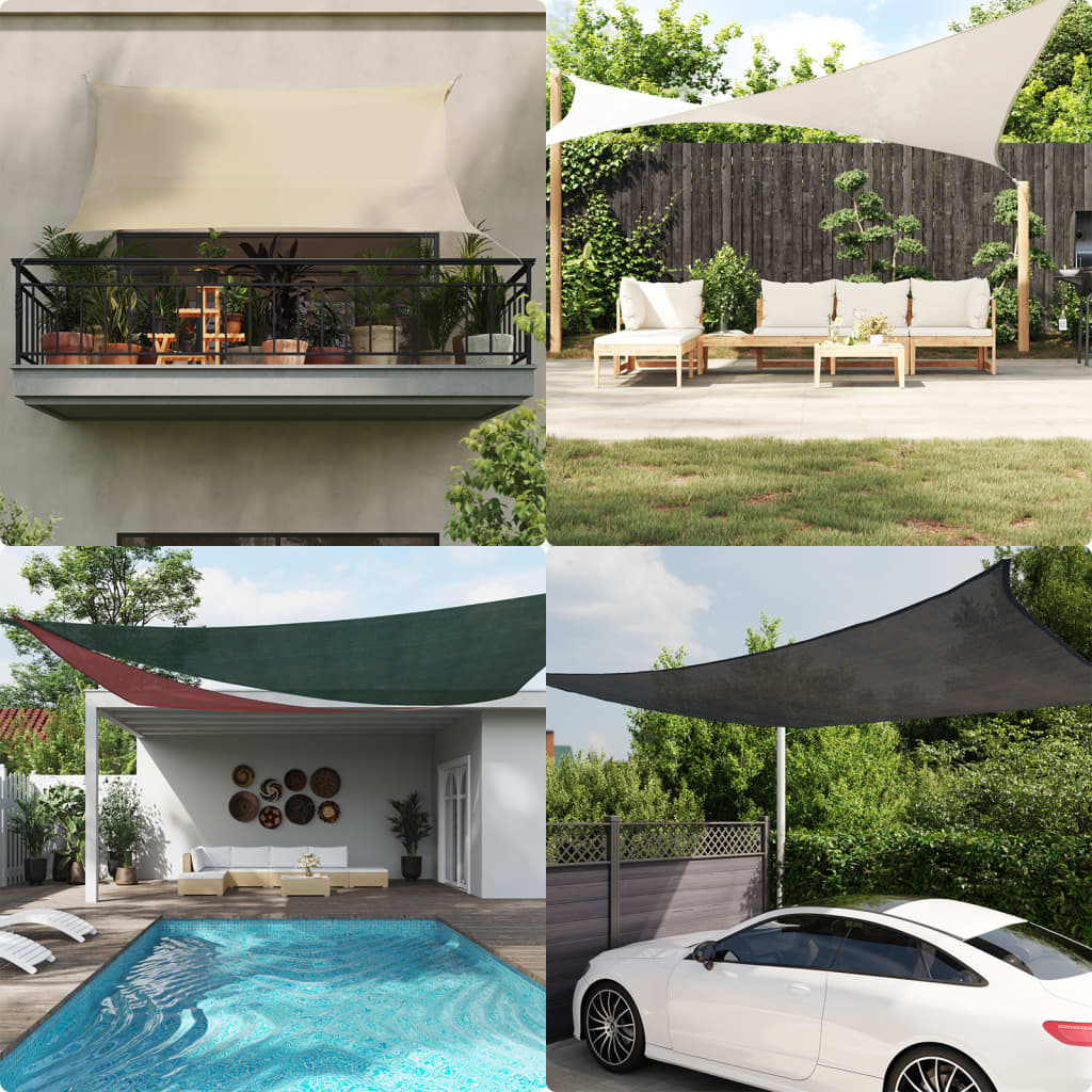 Vela Parasole 160 G/M² Rettangolare In Hdpe Grigio Chiaro