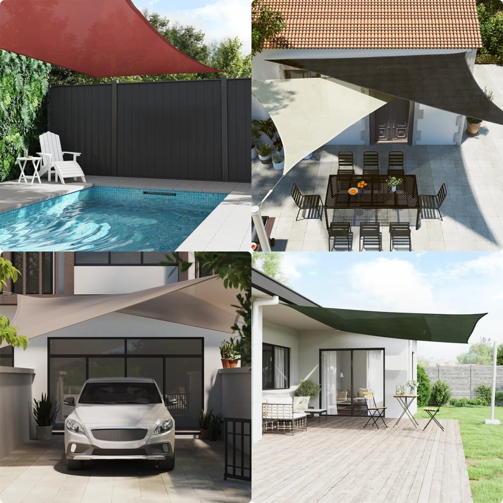 Vela Parasole 160 G/M² Rettangolare In Hdpe Grigio Chiaro