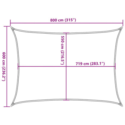 Vela Parasole 160 G/M² Rettangolare In Hdpe Grigio Chiaro