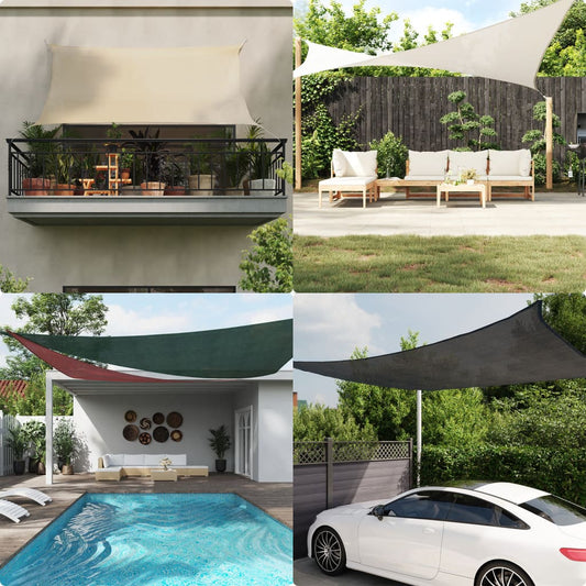 Vela Parasole 160 G/M² Rettangolare In Hdpe Grigio Chiaro