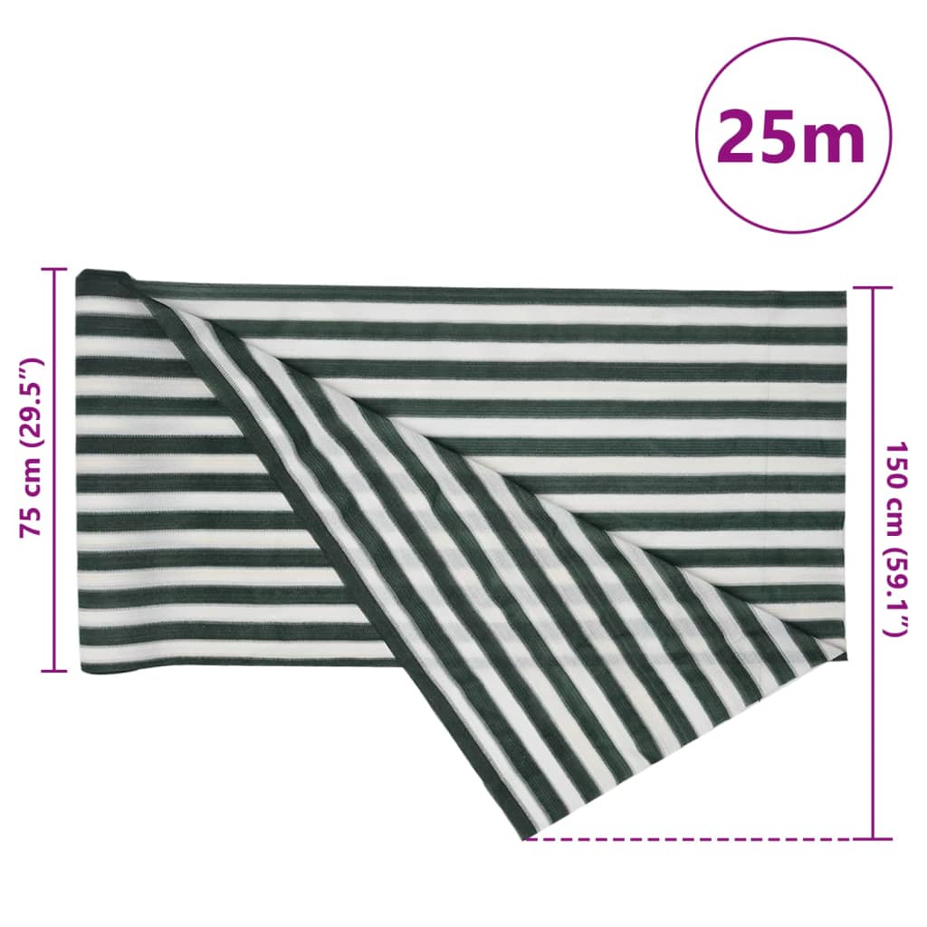 Rete Per Privacy 1,5X25 M In Hdpe 150 G/M² Verde E Bianco