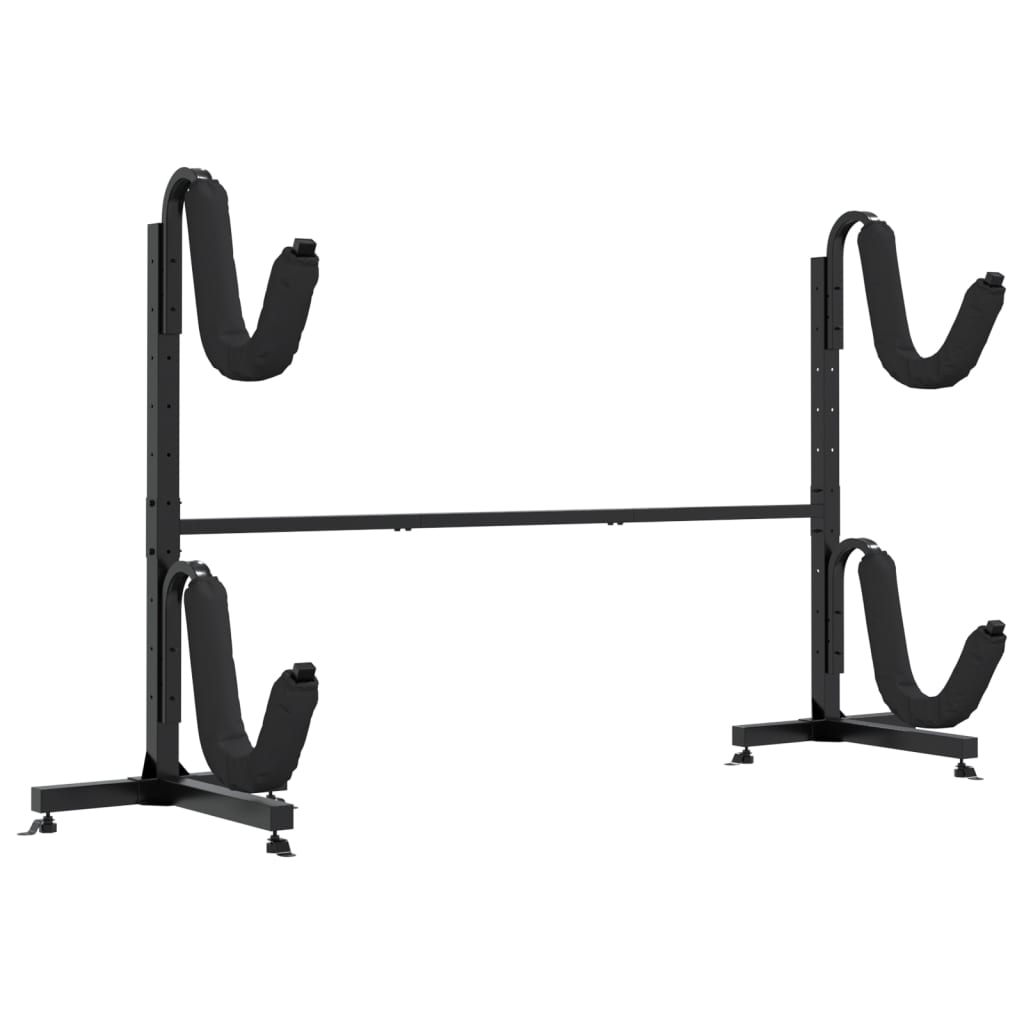 Rastrelliera Porta Kayak Per 2 Kayak 250X57X127,5 Cm In Acciaio Nero