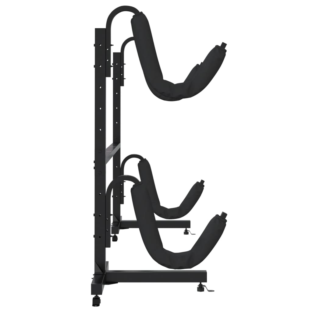 Rastrelliera Porta Kayak Per 2 Kayak 250X57X127,5 Cm In Acciaio Nero