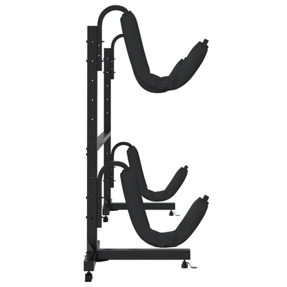 Rastrelliera Porta Kayak Per 2 Kayak 250X57X127,5 Cm In Acciaio Nero