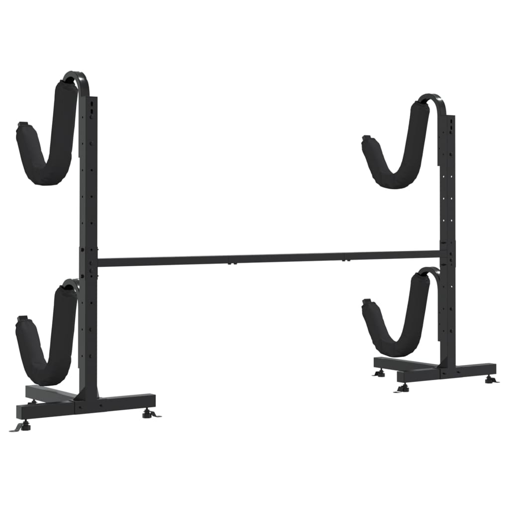 Rastrelliera Porta Kayak Per 2 Kayak 250X57X127,5 Cm In Acciaio Nero