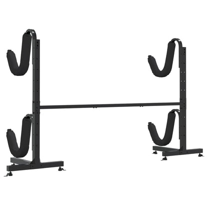 Rastrelliera Porta Kayak Per 2 Kayak 250X57X127,5 Cm In Acciaio Nero