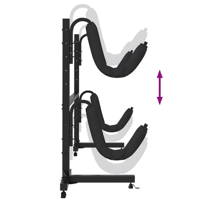 Rastrelliera Porta Kayak Per 2 Kayak 250X57X127,5 Cm In Acciaio Nero